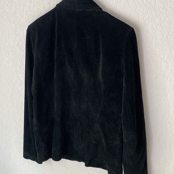 Vintage 100% Suede Leather Jacket | Western Minimalist Black Blazer S - Picture 7 of 7
